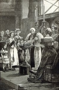 Doop van prinses Louise in de kapel van Buckingham Palace door English School